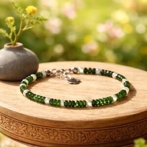 Natural Apatite | Opal Bracelet Sterling Silver , 7.2" - 7.87" 14th Anniversary